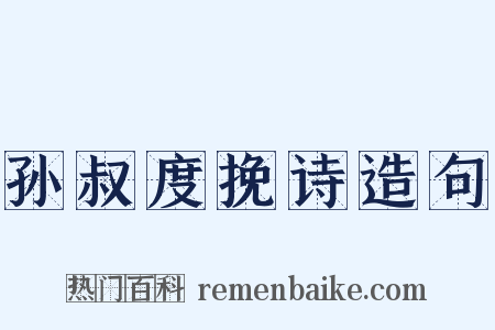 孙叔度挽诗造句是什么意思的图片
